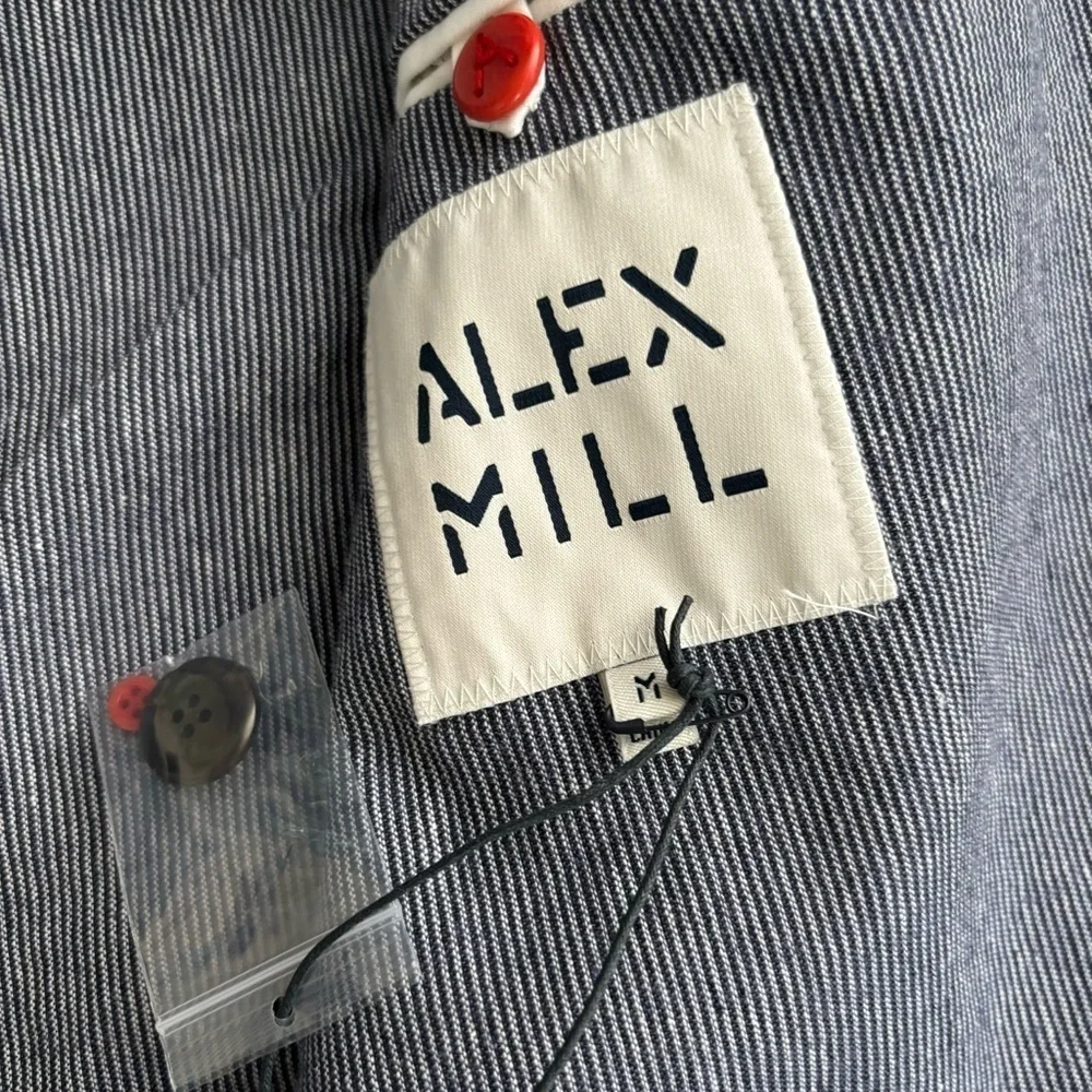 Alex Mill Men’s Mercer Blazer Striped Cotton Linen Size Medium New Classic Fit